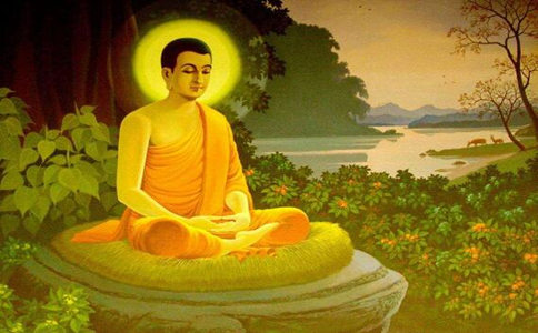 释迦牟尼佛的手势之禅定像：跏趺坐，结禅定印。